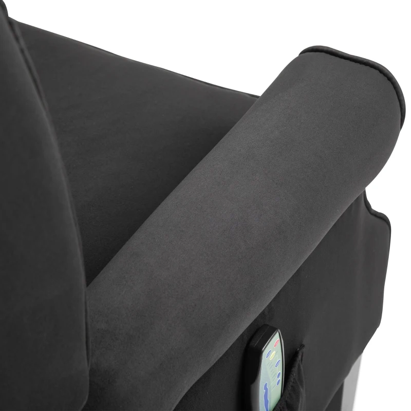 Homcom Fotoliu Masaj in Catifea, Negru, 78x83x101cm