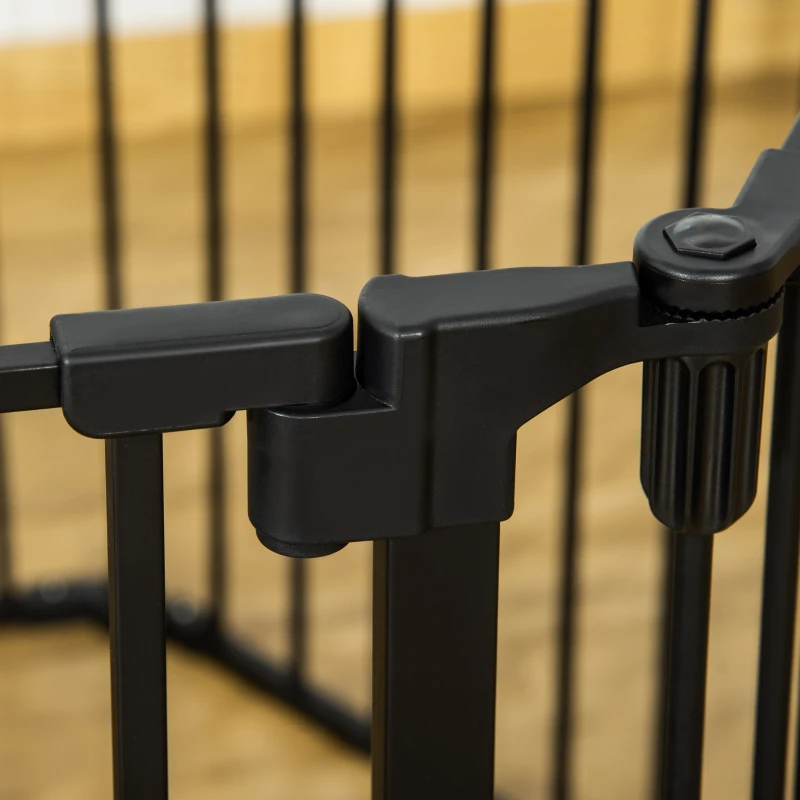 PawHut Poarta Siguranta Caini – Pliabila, 6 Sectiuni, inchidere Automata