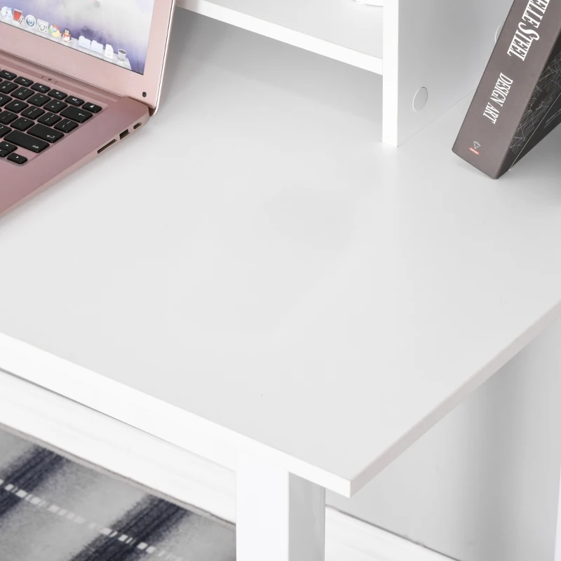 HomCom birou cu rafturi, lemn, 120x60x125 cm, alb