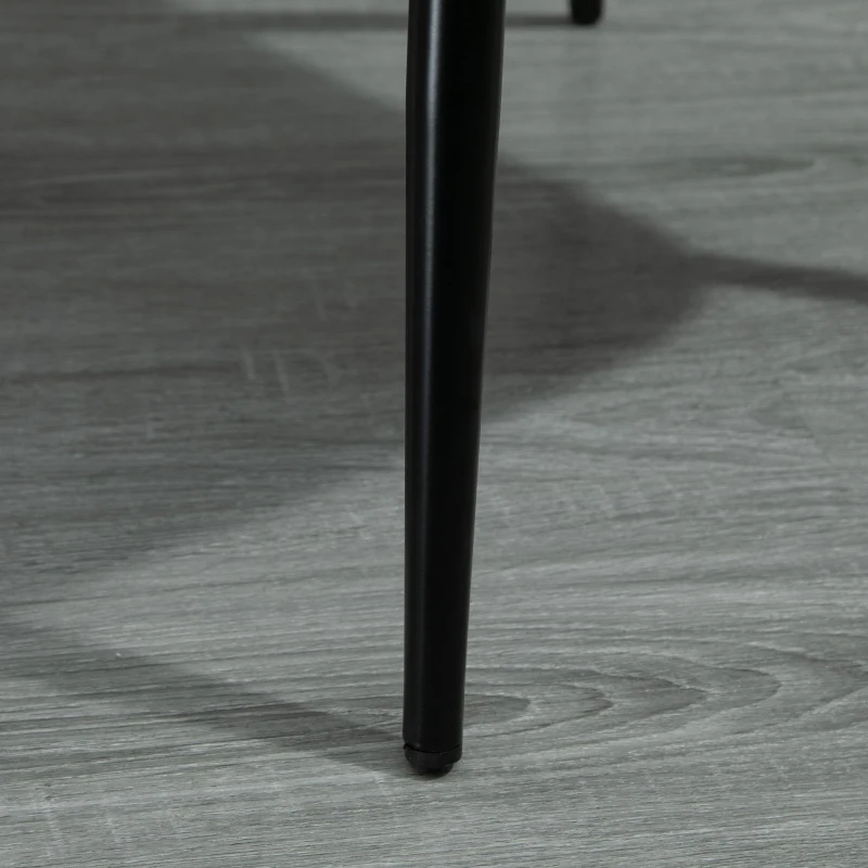 HOMCOM Set 2 Scaune Moderne Captusite pentru Sufragerie Stil Nordic Catifea Gri