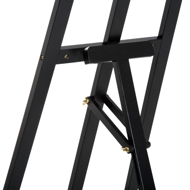 Homcom Sevalet pentru Pictura in Lemn cu Inaltime si Inclinatie Reglabila, Negru, 46x60x140cm