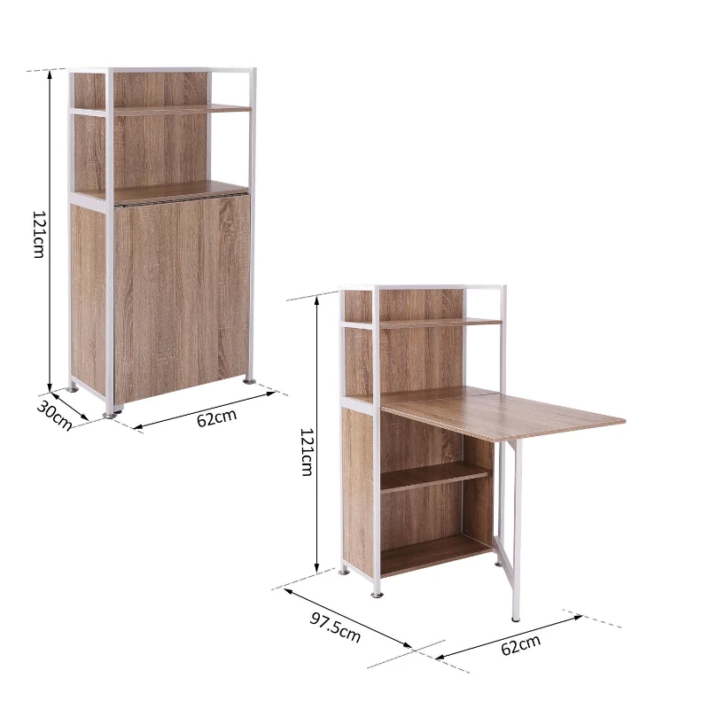 HOMCOM Mobilier pe Colț cu Masă de Birou pentru Calculator Extractibilă din Lemn MDF