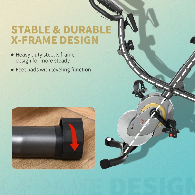 HOMCOM bicicleta pliabila fitness, 113x65x120 cm