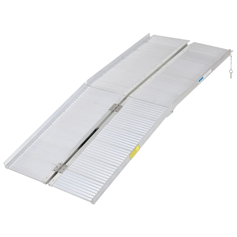 HOMCOM Rampa pliabila pentru scaun cu rotile, aluminiu antiderapant capacitate 270 kg