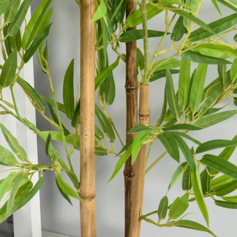 Outsunny bambus artificial in ghiveci, 120 cm, verde