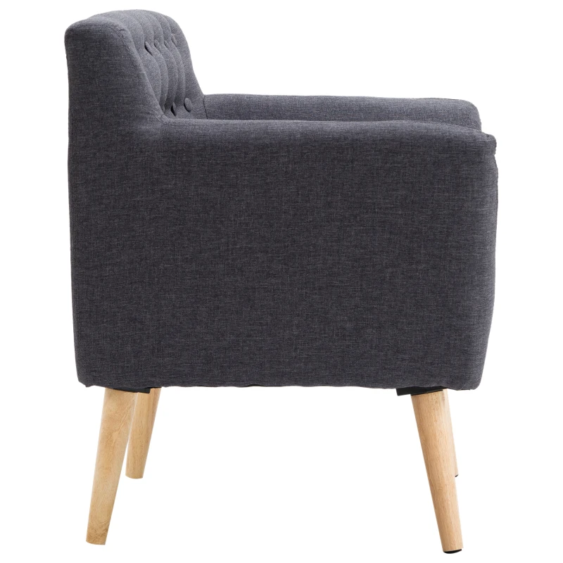 Homcom Fotoliu Nordic – Gri inchis, Design Elegant & Confortabil