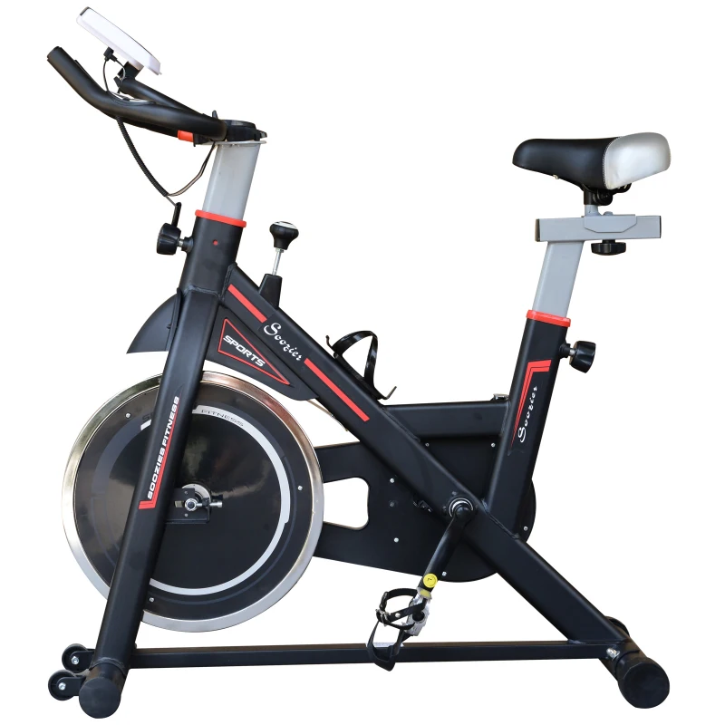 Homcom Cyclette Allenamento Aerobico da Casa Professionale in Acciaio, Nero