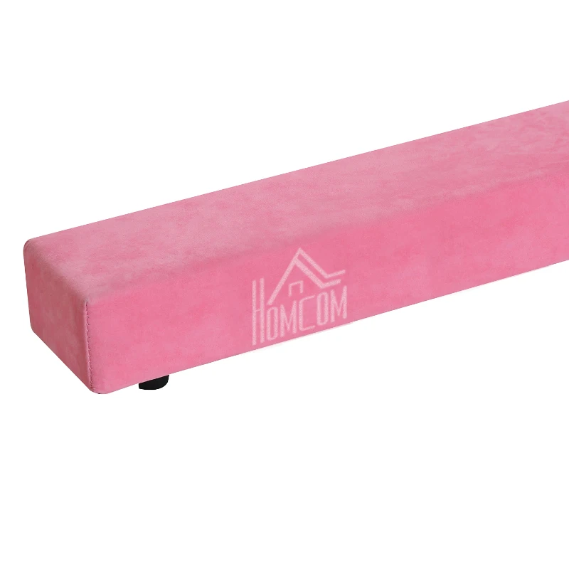 HOMCOM Barne Gimnastica Antrenamento Echilibru Pliabila in Lemn Roz, 210x10x 6.5cm