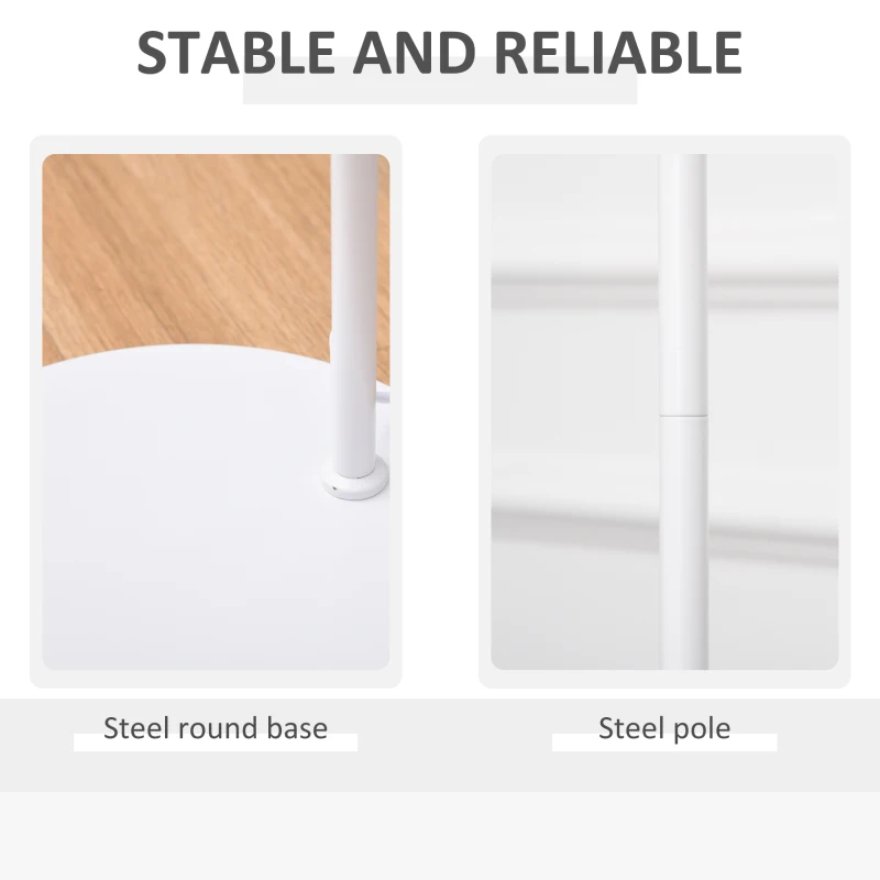 HOMCOM Lampadar de Sol cu abajur, baza rotunda, Metal, 25x27x165 cm, Alb/Crem