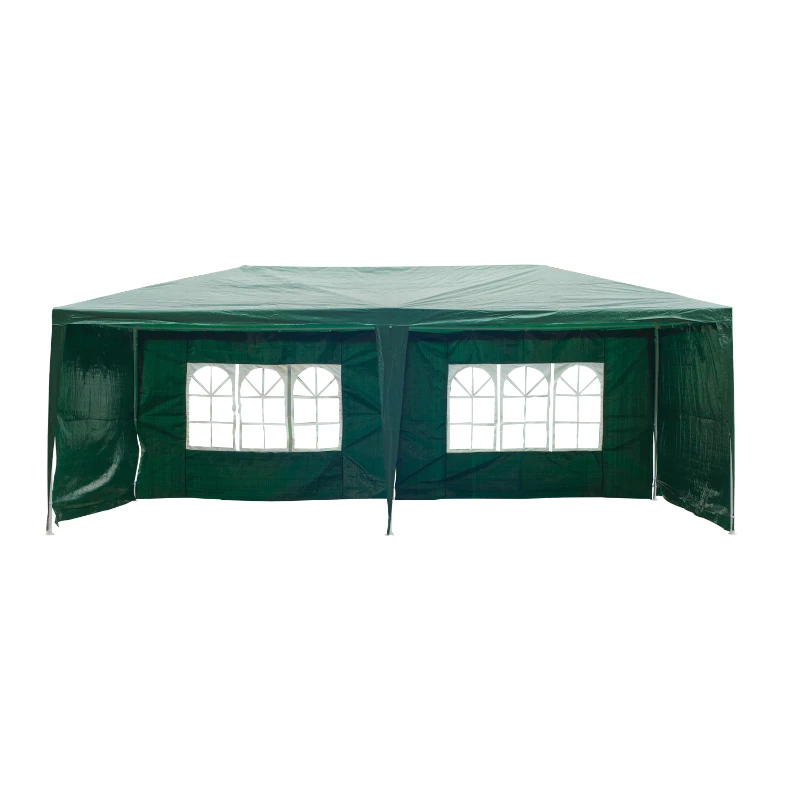 Outsunny Pavilion penrtu Extern Impermeabil din Oțel și PE cu Panouri Detașabile, Verde, 3x6m