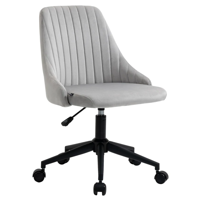 Vinsetto scaun de birou reglabil, catifea, 50x58x77-85cm, gri