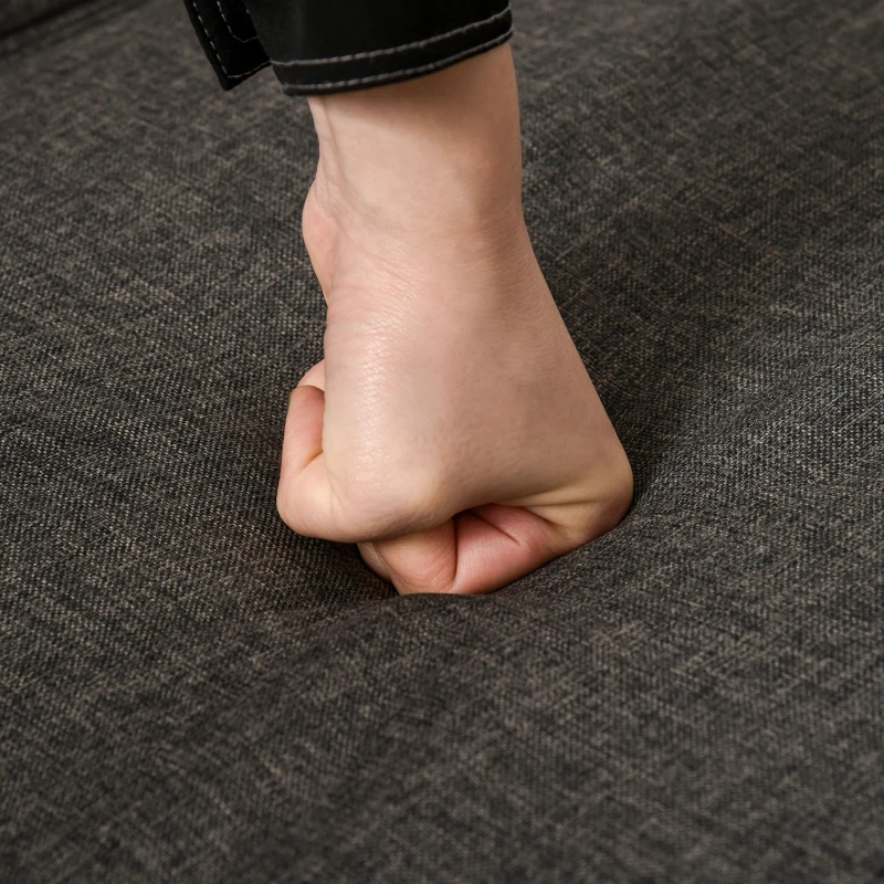 HOMCOM Canapea extensibila de colt cu peninsula din lemn si material textil culoare gri