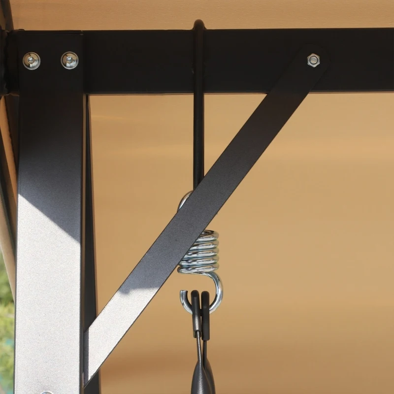 Outsunny Balansoar de Gradina cu 2 locuri, Acoperis reglabil si Structura din otel, 138 x 106 x 174cm