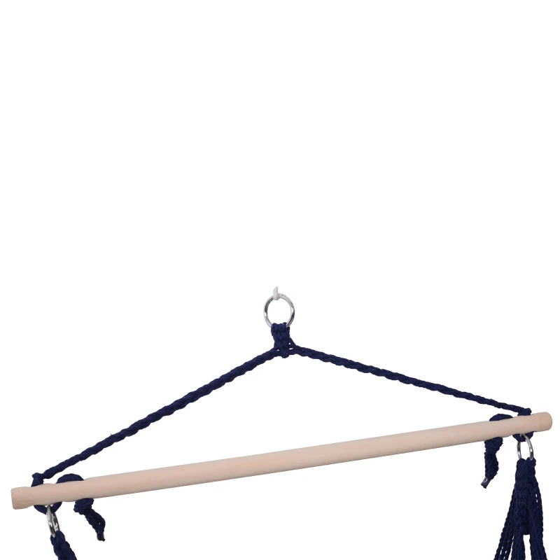 Outsunny Hamac Scaun Acoperis cu Taburet in Lemn Galben si Albastru