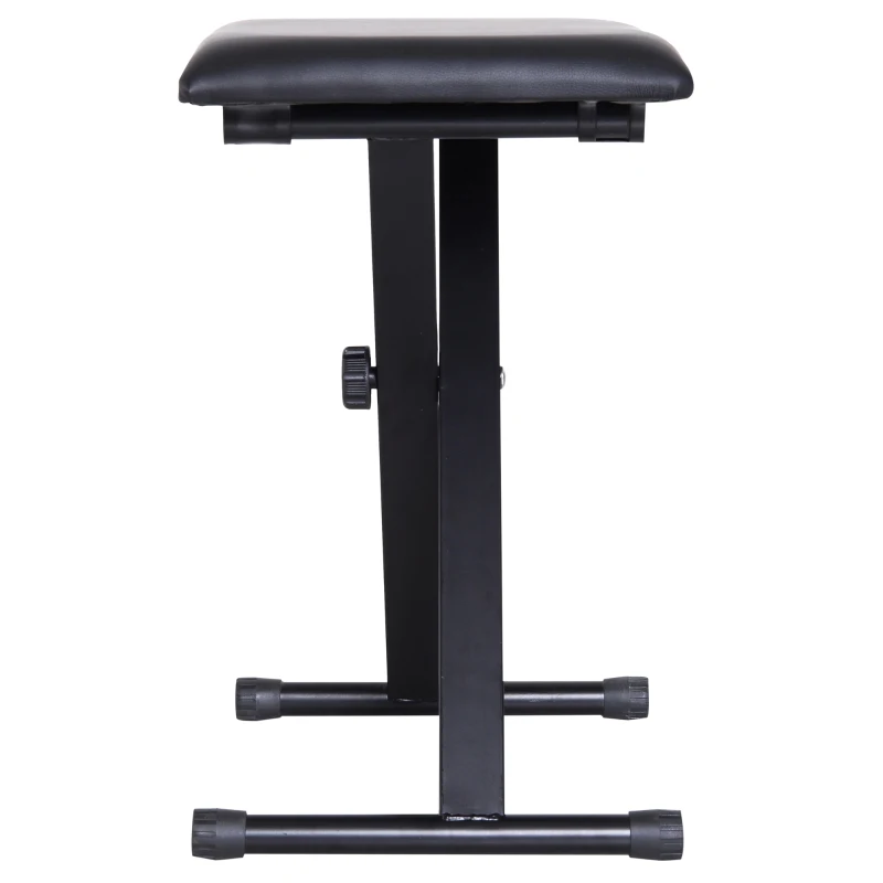 HOMCOM Scaun Captusit pentru Pian Pliabil cuInaltime Reglabila, Negru, 39x29x51cm