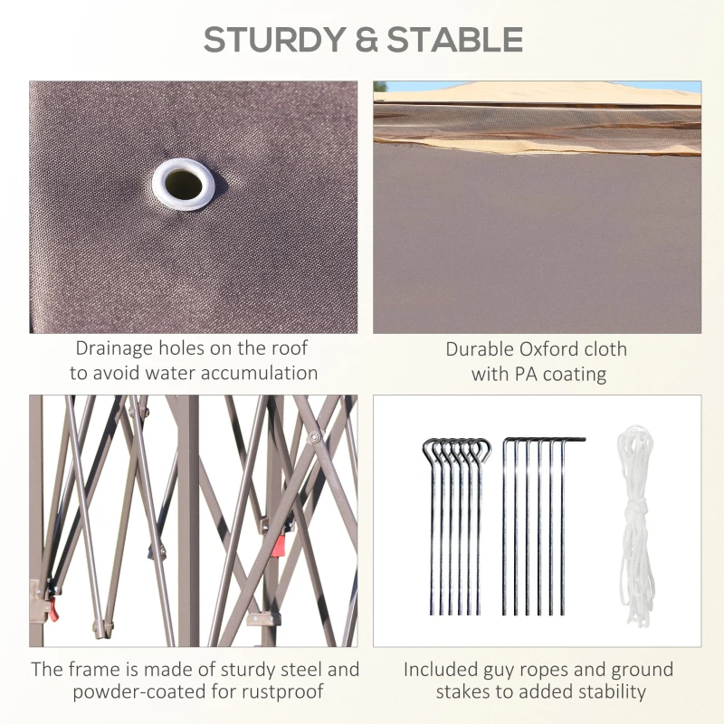 Outsunny foisor gradina, pliabil, cu plasa anti insecte, 4x3.4m, bej