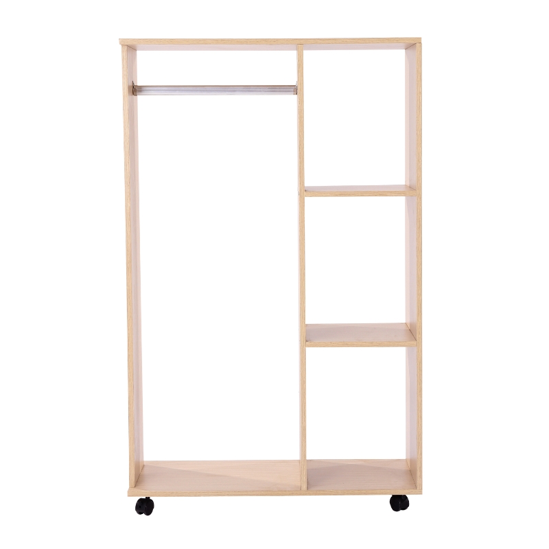 HOMCOM dulap deschis cu cuier si 3 rafturi, 80 x 40 x 128 cm