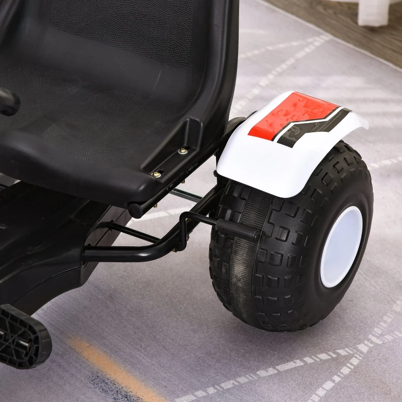 HOMCOM Gokart cu pedale pentru copii 3-6 ani scaun reglabil din metal plastic