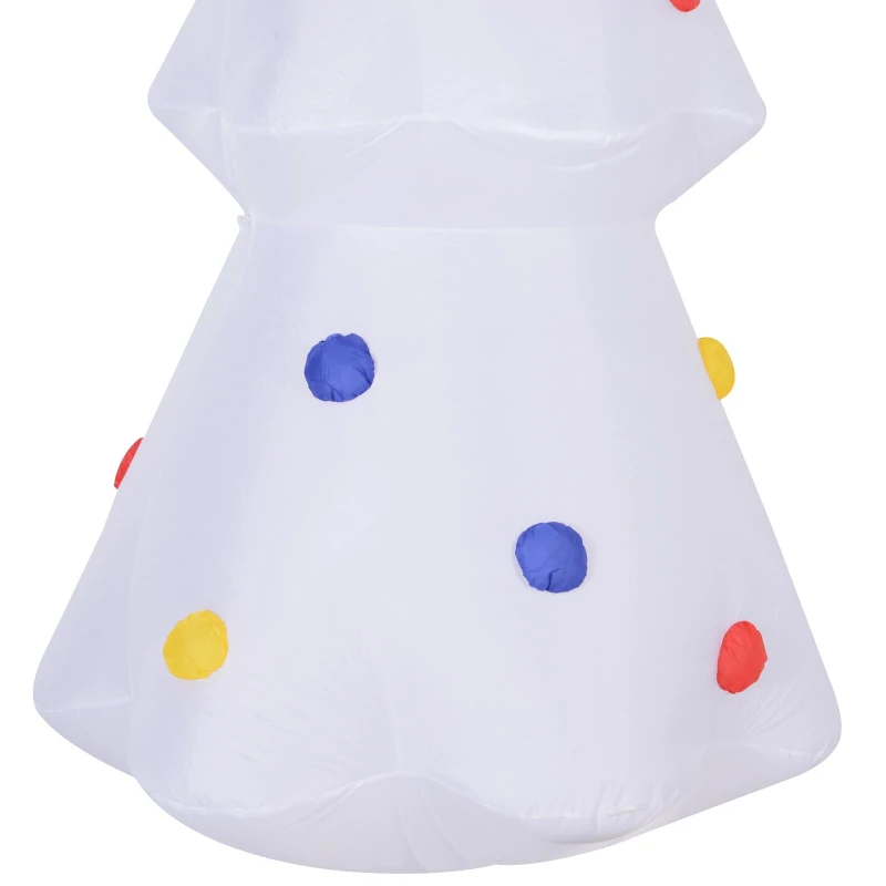 Homcom Brad de Craciun Gonflabil cu Lumini LED 180 cm Alb