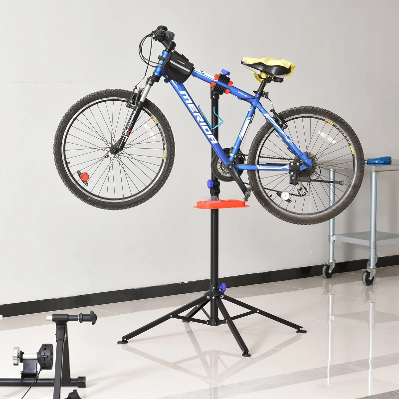 Homcom Suport de intretinere pentru biciclete Clema 360 ° si tava pentru instrumente Negru