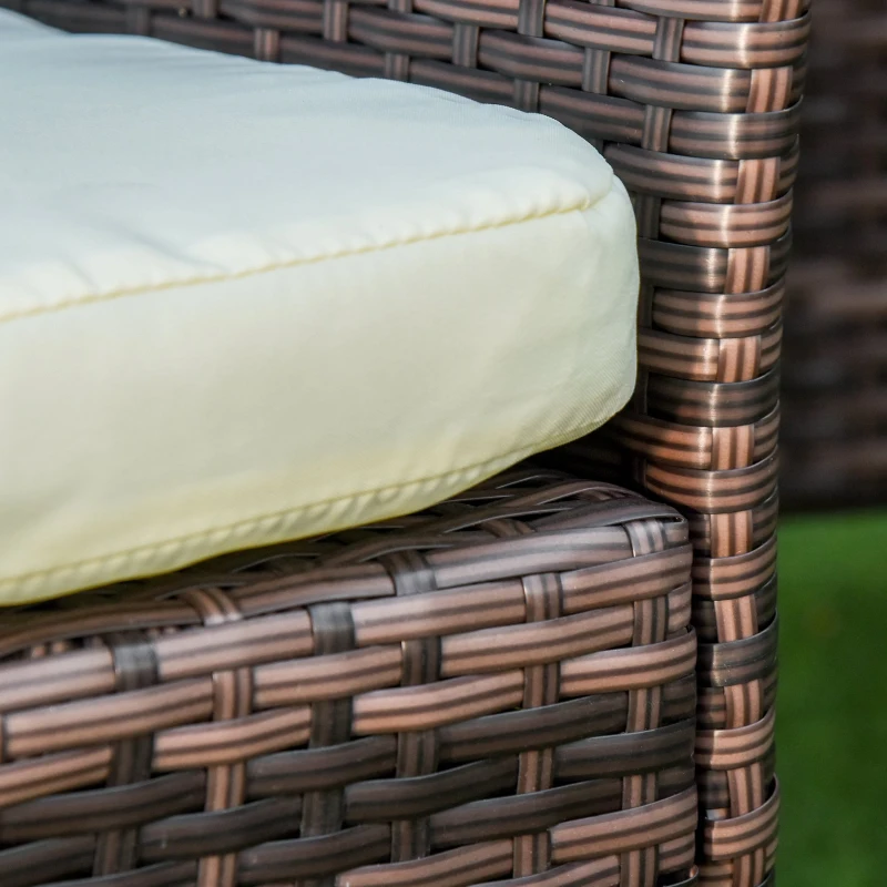 Outsunny Set Mobilier de Exterior cu 1 Masa si 6 Scaune de Gradina din PE Rattan