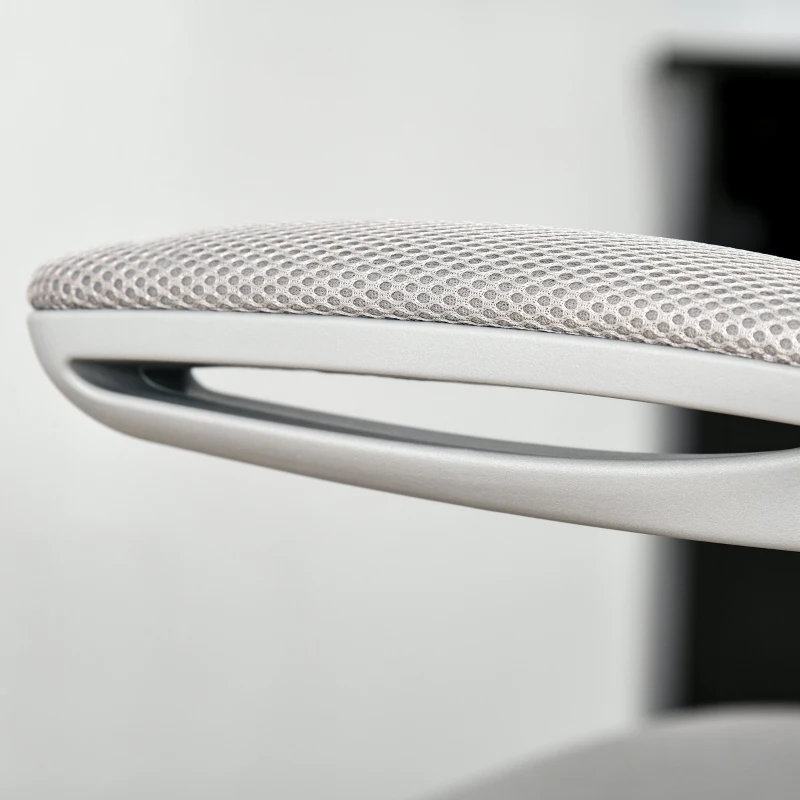 Vinsetto Scaun de Birou Pivotant Inaltime Reglabila Brate care Se Ridica Gri