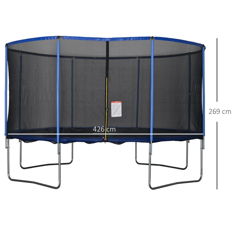 HOMCOM trambulina pentru copii si adulti, Φ426cm, albastru