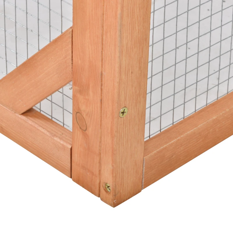 PawHut Cusca pentru iepuri cu casuta si zona ingradita, 125.5 x 100 x 49 cm, Lemn, Maro / Verde(m-7)