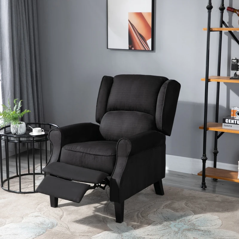 Homcom Fotoliu Masaj in Catifea, Negru, 78x83x101cm
