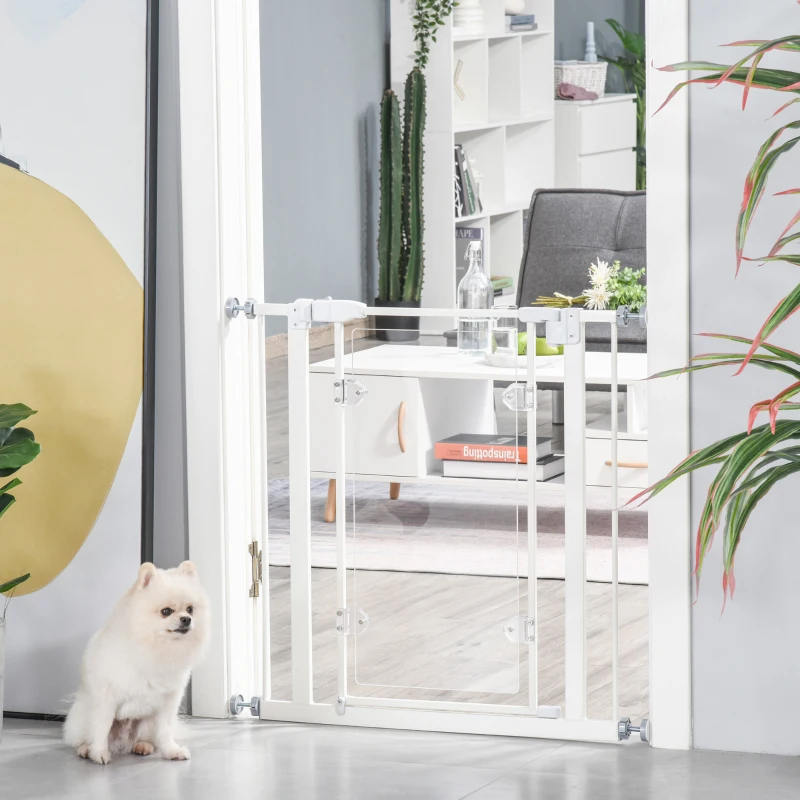 PawHut Gard pentru Caini Inchidere Automata Latime Reglabila Pana la 80cm