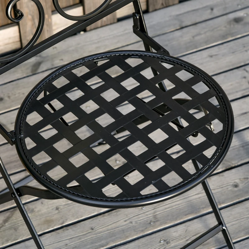 Outsunny Set Masa si Scaune de Gradina din Metal cu Majolica Colorata