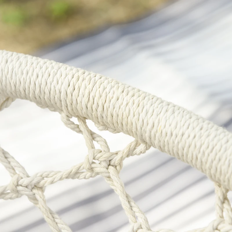 Outsunny Hamac de gradina Boho Chic Scaun Suspendat pentru Interior si Exterior Crem(m-10)