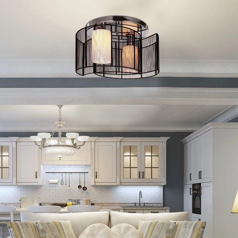 HomCom candelabru 2 lumini, abajur semiluna Φ40 x 25cm