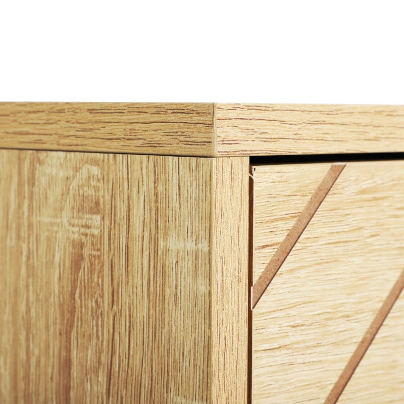 HOMCOM Comodă design stil industrial din Natual Wood și metal negru