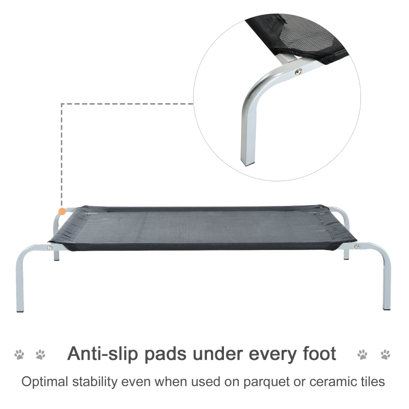 PawHut Patut pentru Caini de Interior Exterior Culcus de Vara pentru Caini cu greutatea pana la 22kg Neagra