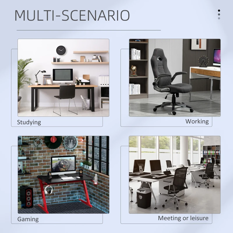 Vinsetto scaun ergonomic de birou si gaming, tapitat textil, gri