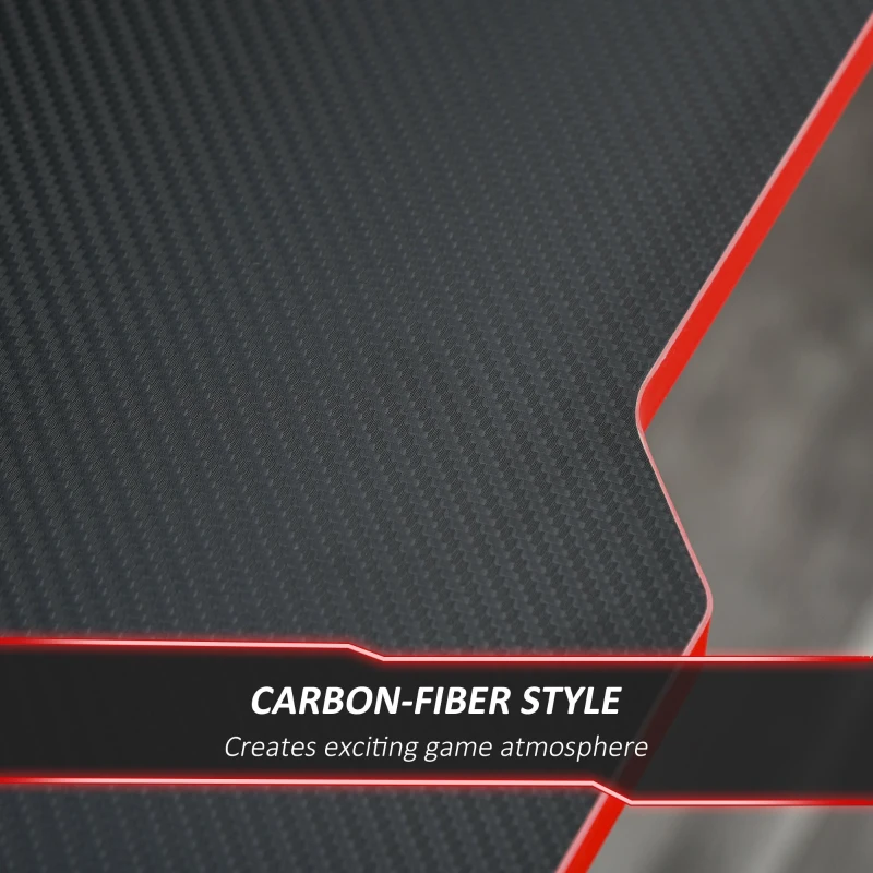 HOMCOM Birou pentru jocuri Birou Suport Computer cu Suporturi, Negru si Rosu