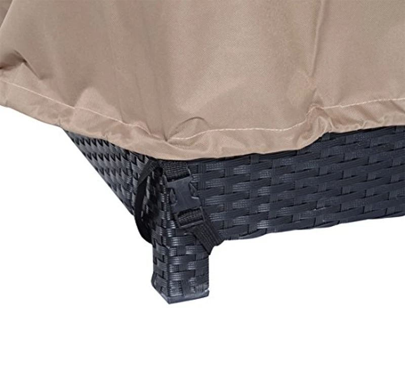 HomCom Prelată pentru Acoperirea Mobilierului din Material Oxford, Crem și Maro, 152x87x59/79cm