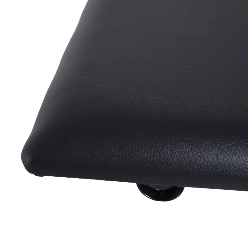 HOMCOM Scaun Captusit pentru Pian Pliabil cuInaltime Reglabila, Negru, 39x29x51cm