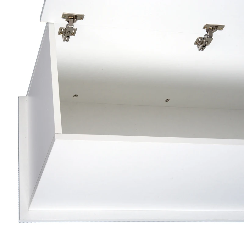 HOMCOM Cutie de Depozitare din Lemn, Moderna si Multifunctionala, pentru Camera, Intrare, Alb