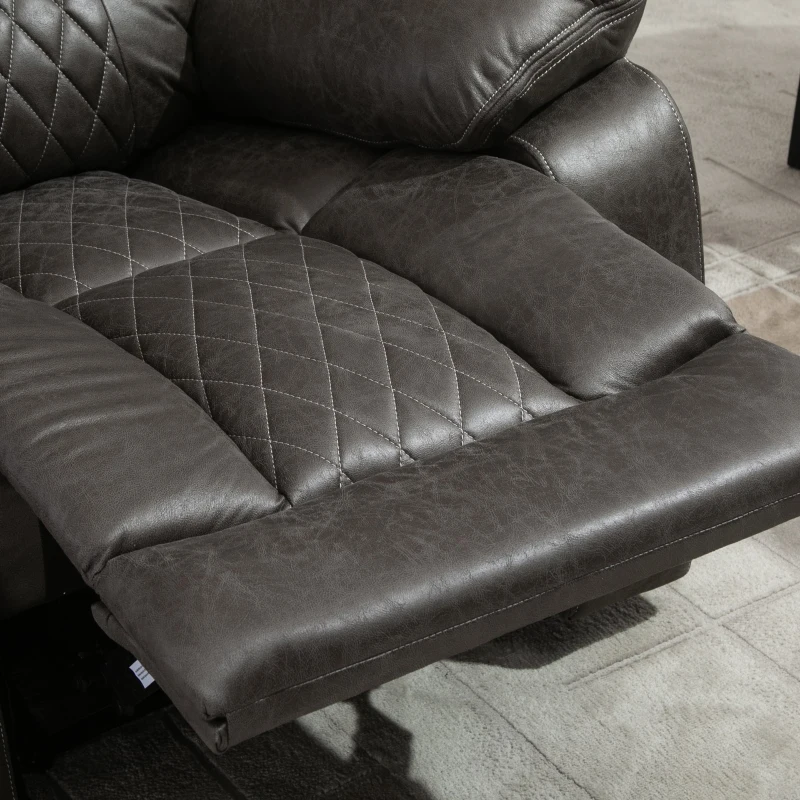 HOMCOM Fotoliu Rabaltabil 150° cu Suport pentru Picioare si Umplutura Suplimentara din Microfibra, Maro 94x95x99cm