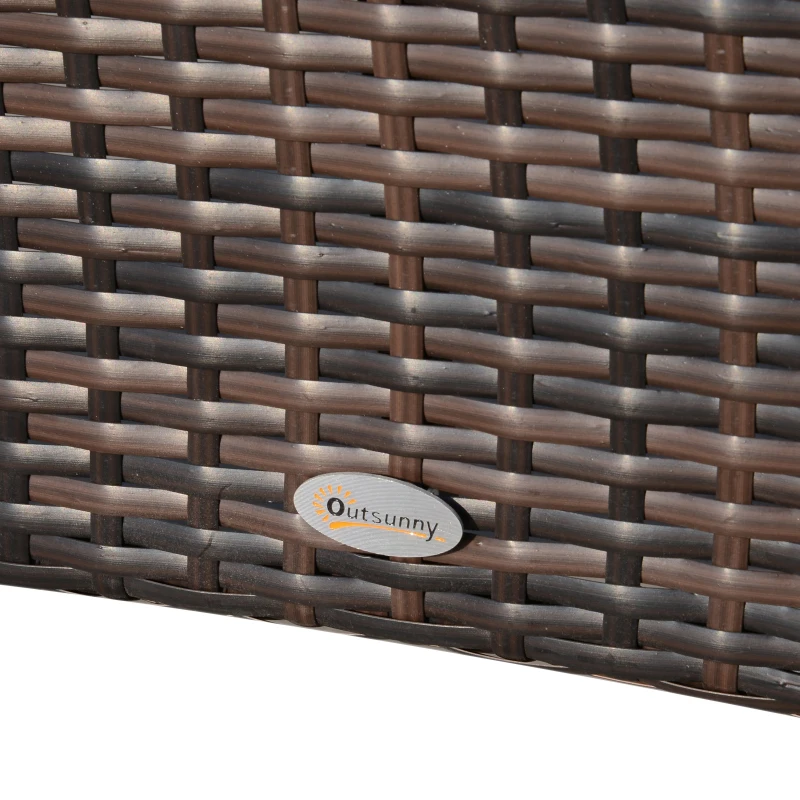 Outsunnt Masuta e Gradina in PE Rattan cu Raft Inferior,Maro,150x85x74cm