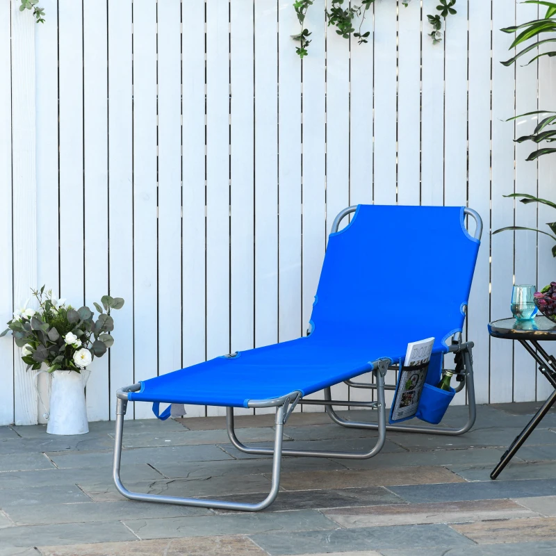 Outsunny sezlong pliabil, portabil, 58x193x 35.5cm