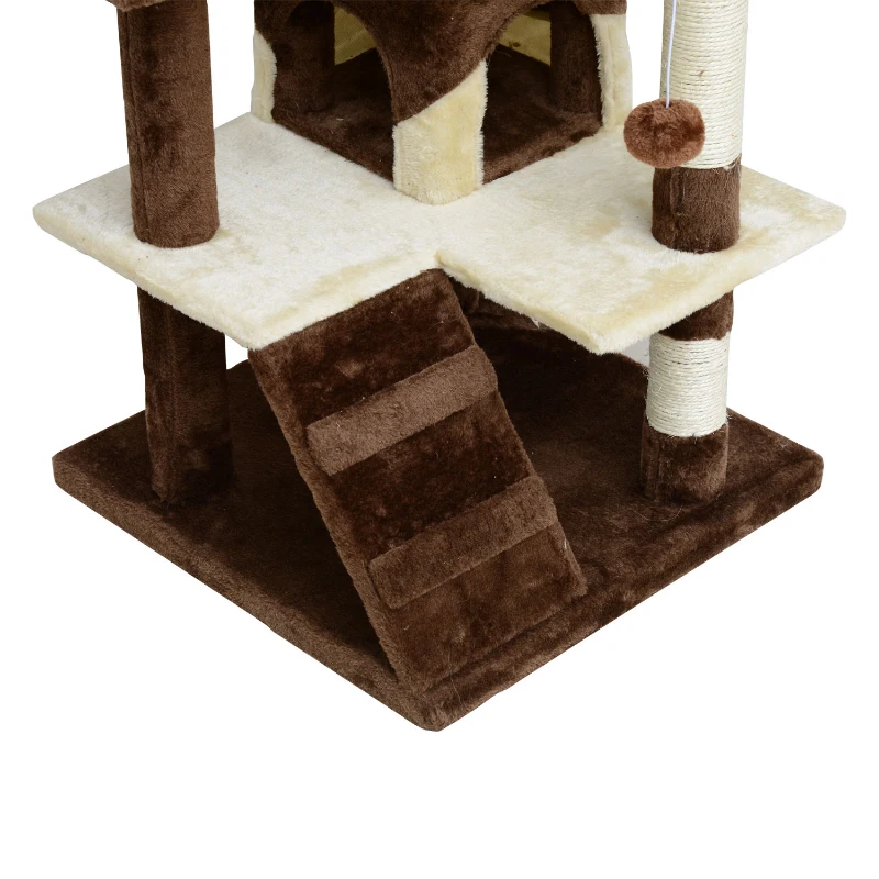 Pawhut ansamblu de joaca pisici, 4 nivele, 50x50x132cm