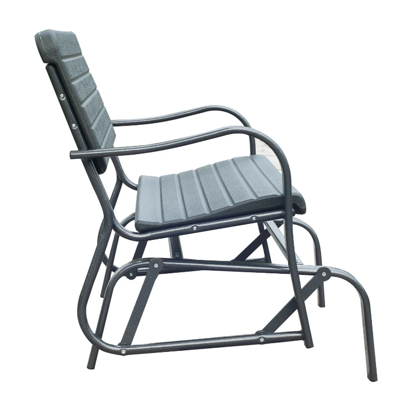 Outsunny Bancuta Balansoar de Gradina din Metal si Plastic Gri