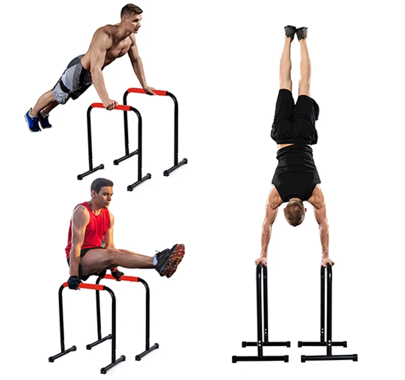 HOMCOM paralele fitness, din tuburi de otel, 73 cm, negre