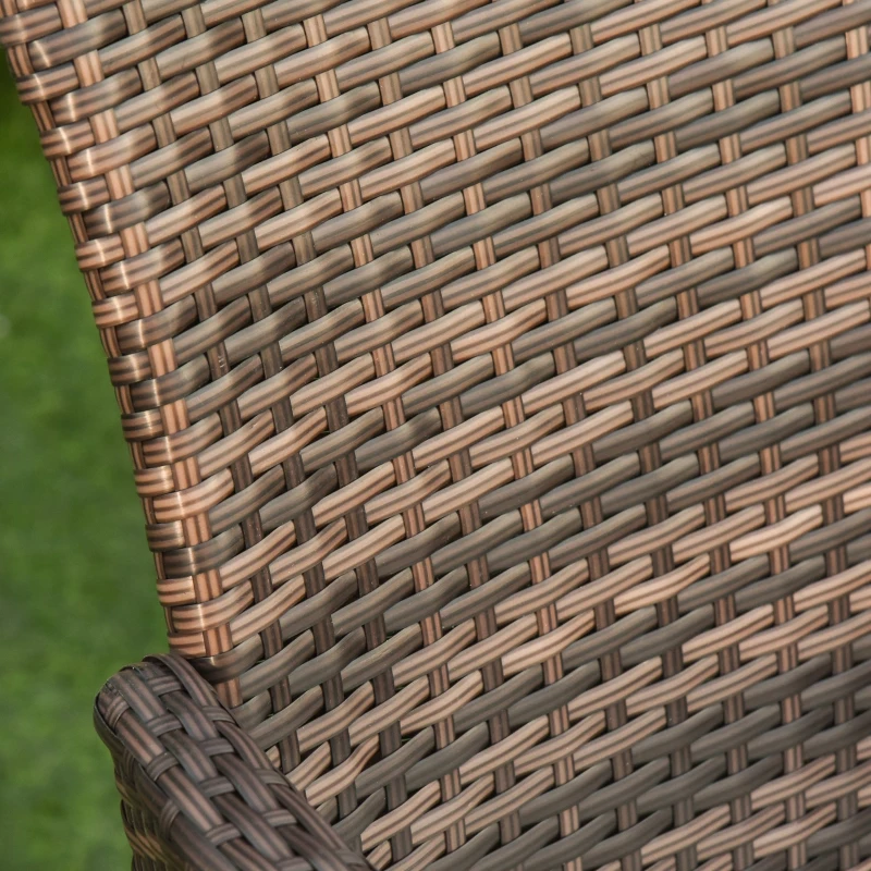 Outsunny Set Mobilier de Exterior cu 1 Masa si 6 Scaune de Gradina din PE Rattan