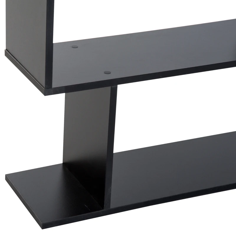 HOMCOM Bibliotecă din Lemn, Design Modern cu 6 Rafturi, 80x23x192 cm, Negru