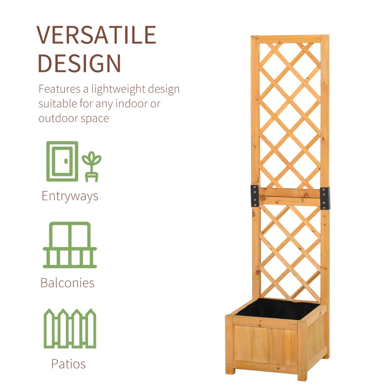 Outsunny Jardiniere din Lemn Impletit pentru Gradina Ghiveci pentru Plante Cataratoare