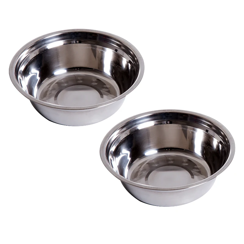 Pawhut Bol Dublu inaltat pentru Caini – Inox & MDF
